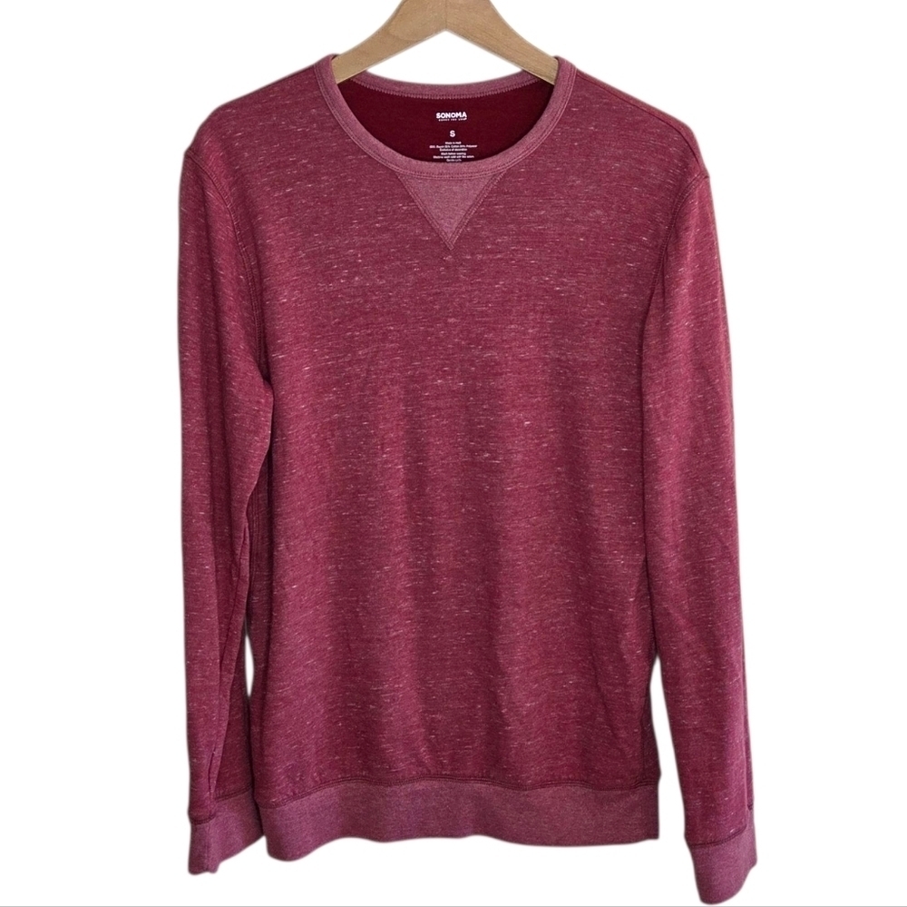 Sonoma Heathered Red Long Sleeve Tee Mens Size Small
